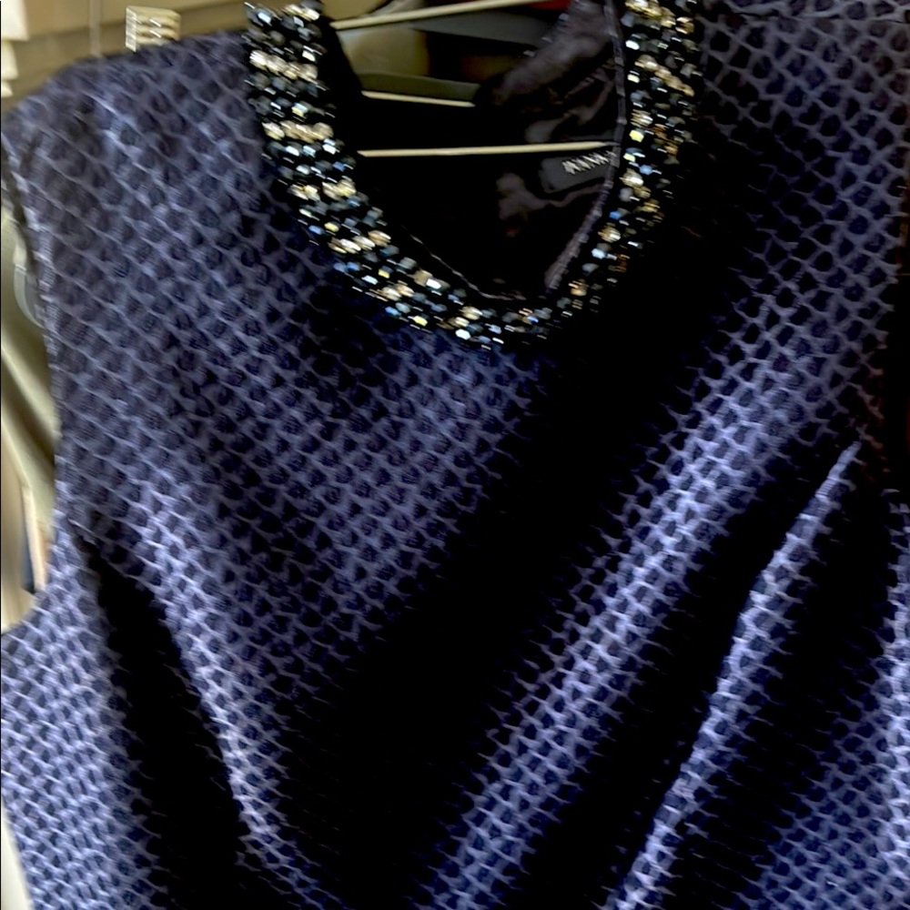 Elegant Navy Blue Sleeveless Dress